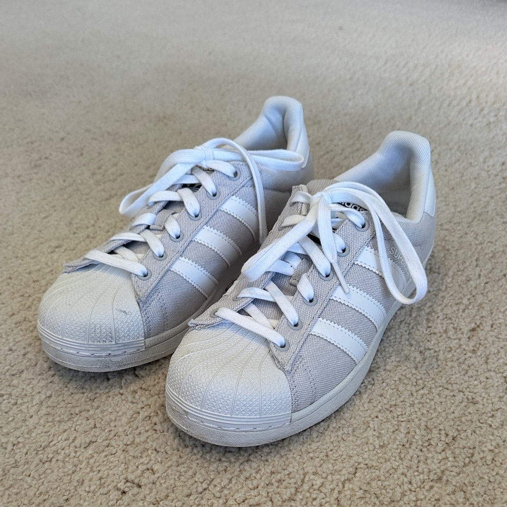 Adidas Classic White and Gray Sneakers